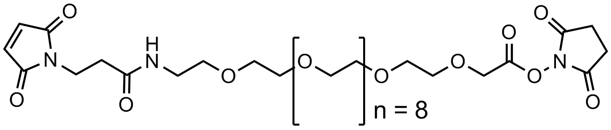 3`-馬來酰亞胺基丙酰氨基-十二聚乙二醇-乙酸琥珀酰亞胺酯聚合物